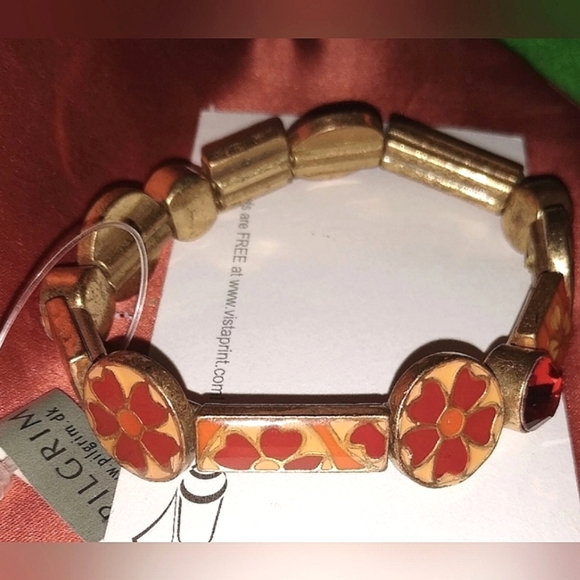 Stretchy Enamel Bracelet w/ Ruby & Garnet Crystals NWT - Picture 13 of 16